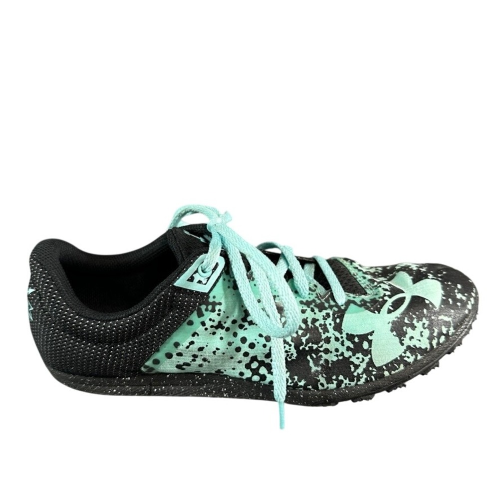 Under Armour Brigade XC Low Cross Country Spikes Teal Black Splatter Size 8
